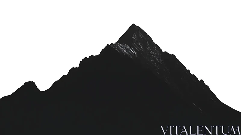 Black and White Mountain Peak AI Image