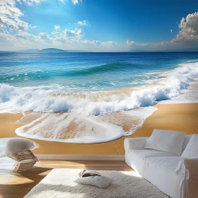 Calm Beach Wave Serenity