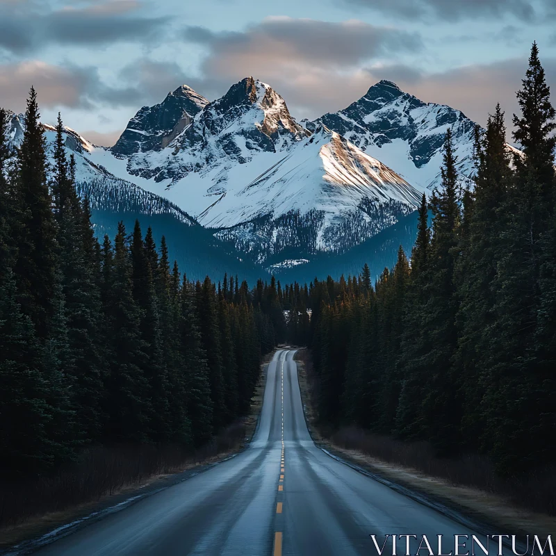 Road to the Mountains AI Image