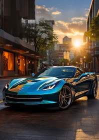 Luxurious Sports Car in Evening Glow