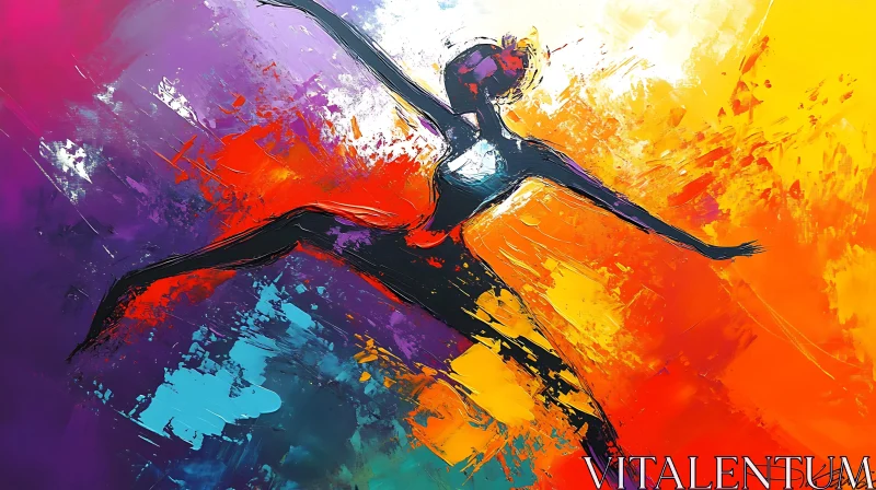 AI ART Modern Art: Abstract Woman Dancing