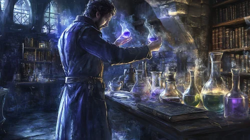 Mystical Brew: The Wizard's Purple Potion