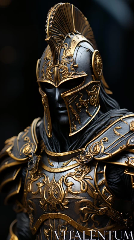 Warrior Adorned in Intricate Armor AI Image