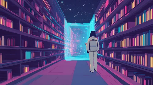 Otherworldly Library Scene