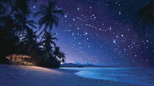 Tropical Beach Starry Night