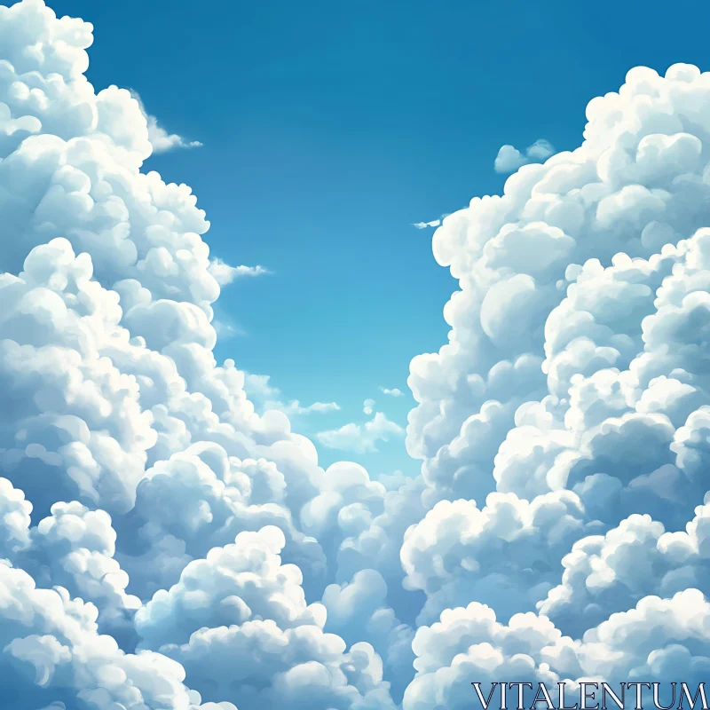 AI ART Aerial View of Tranquil Cloudscape