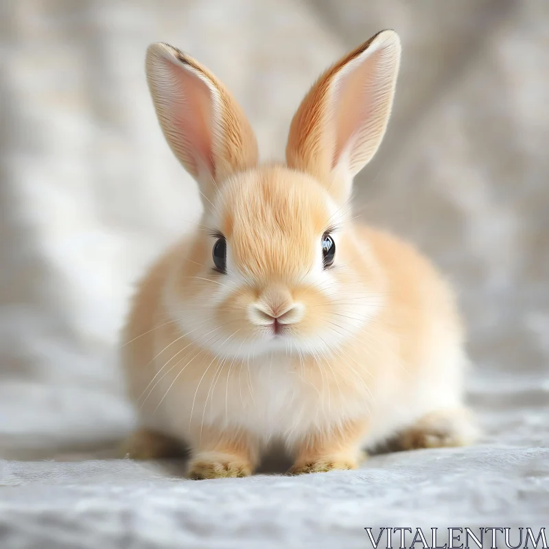 Fluffy Orange Bunny with Big Ears AI Image