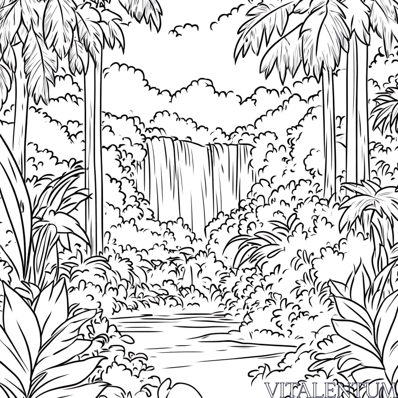 AI ART Tropical Forest Illustration