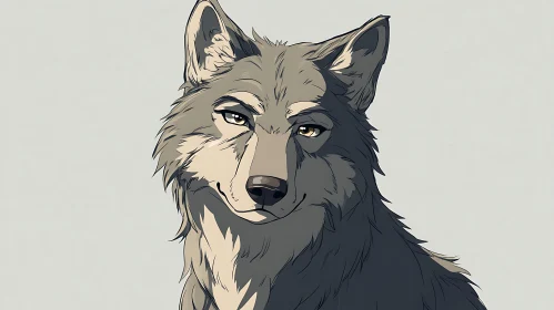 Wolf Portrait with Knowing Gaze