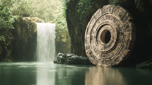 Ancient Carved Stone Wheel Landscape