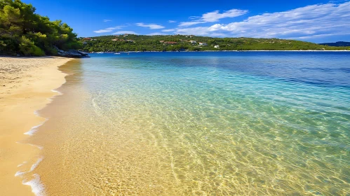 Coastal View of Clear Sea and Sandy Beach