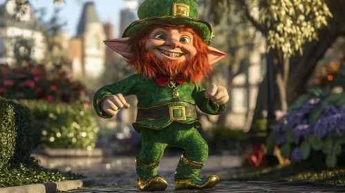 Happy Leprechaun Celebrates St. Patrick's Day