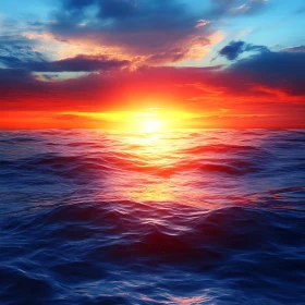 Scenic Sunset Over the Ocean Waves