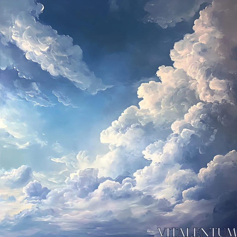 AI ART Heavenly Blue Sky and Cloudscape