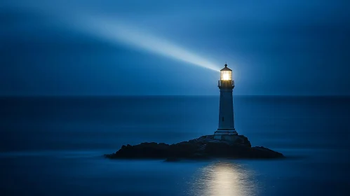 Lighthouse Guiding Through the Night