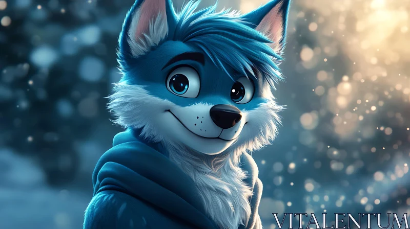 Friendly Anthropomorphic Fox Portrait AI Image