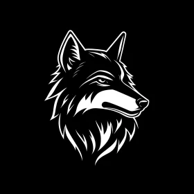 Monochrome Wolf Head Artistic Design