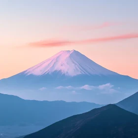 Tranquil Mountain Vista: Mount Fuji in Pastel