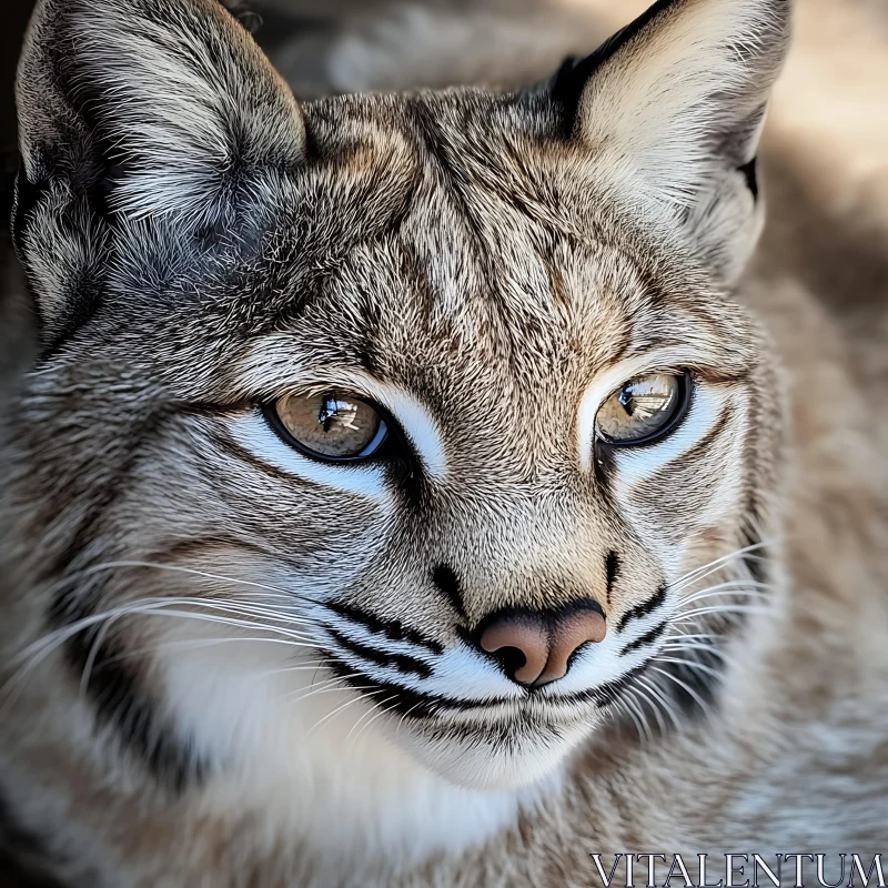 Bobcat Face Close-Up: A Study in Wild Beauty AI Image