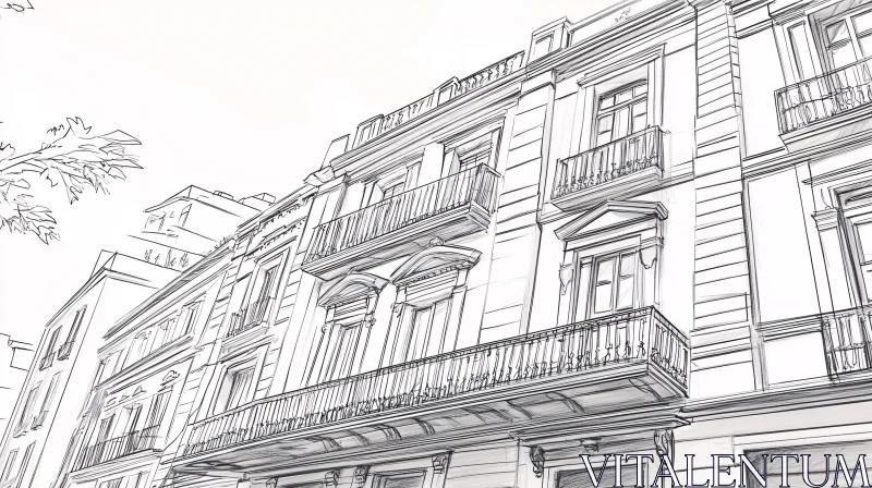 Architectural Building Sketch AI Image