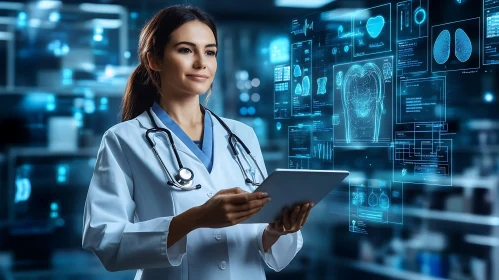 Medical Professional Using Advanced Technology