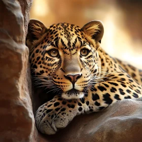 Resting Leopard Close-Up