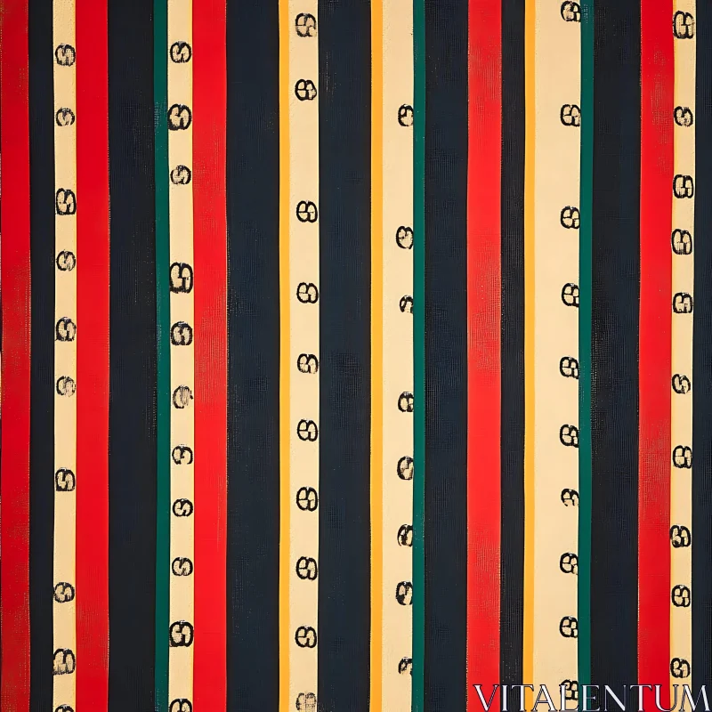 Vertical Stripes with Emblem Pattern AI Image