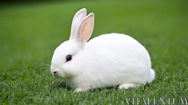 Rabbit in a field of grass AI Image