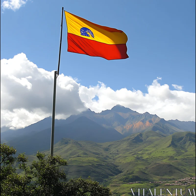 AI ART Andean Flag Waving in the Sky