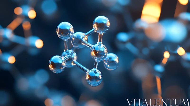 Detailed Atom Structure Scientific Visualization AI Image