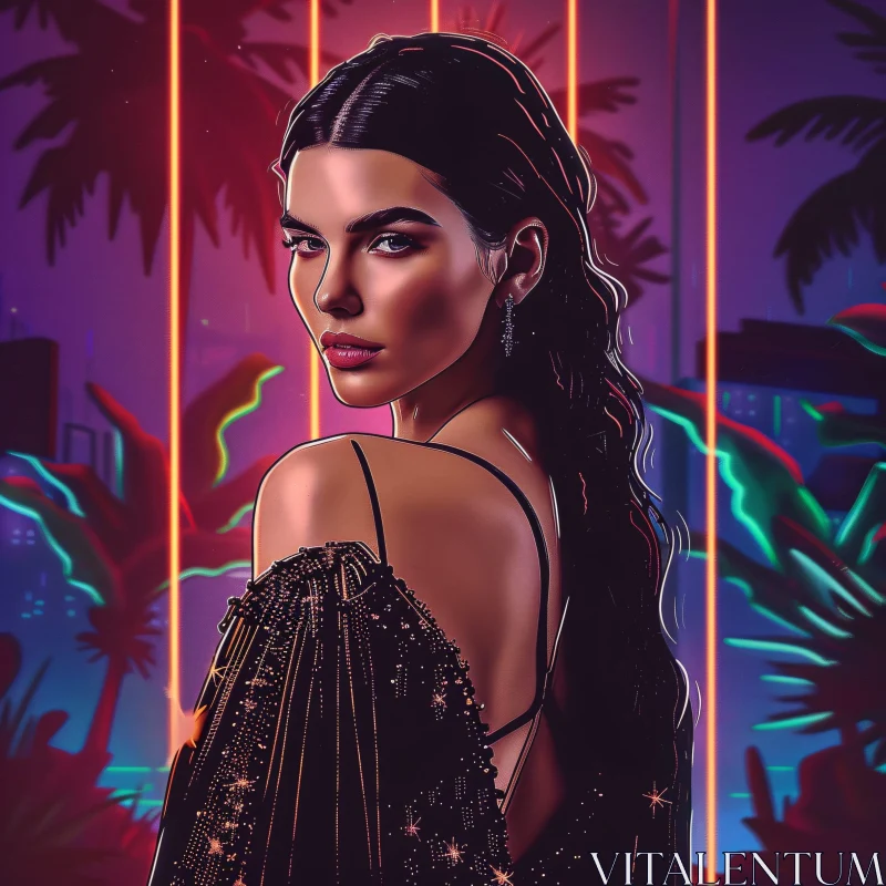 AI ART Digital Artwork of Kendall Jenner