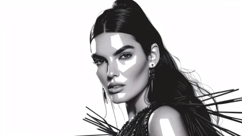 Artistic Kendall Jenner Portrait in Monochrome