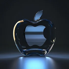 Sleek and Modern Glass Apple Emblem