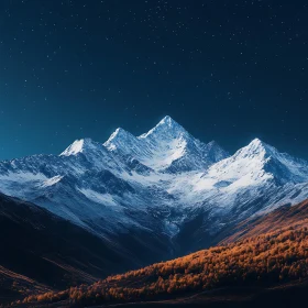 Mountain Range at Night