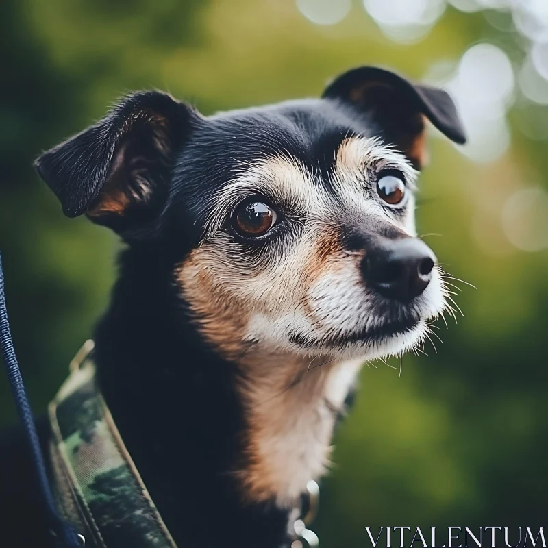 Close-up of a Cute Dog with Brown Eyes AI Image