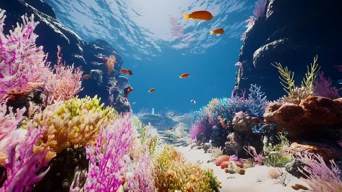 Peaceful Ocean Life with Coral Reef