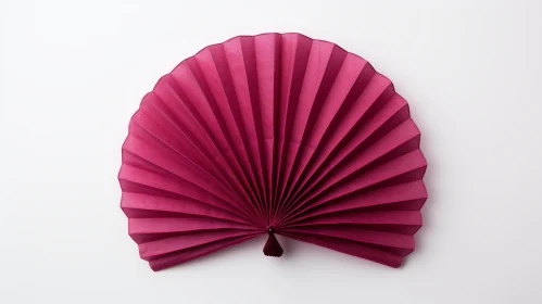 Captivating Purple Paper Fan on White Wall | Delicate Artwork