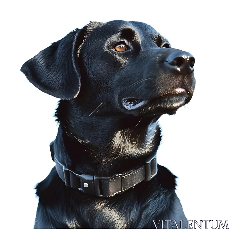 Close-Up of a Black Labrador Retriever AI Image