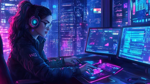 Futuristic Hacker Scene