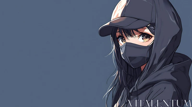 Anime Character in Hoodie and Cap AI Image