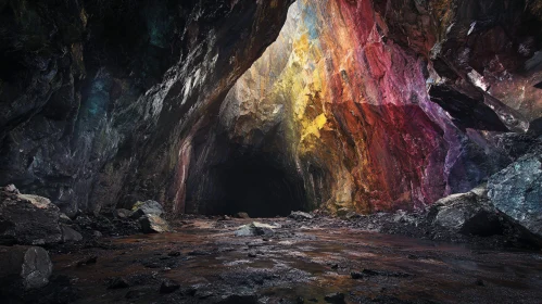 Captivating Intricate Cave with Vivid Rock Colors