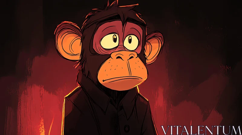 Curious Cartoon Monkey AI Image