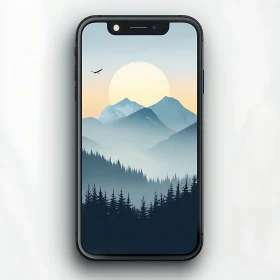 Sunrise Over Mountain Landscape on Phone