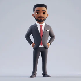 Cartoon Businessman in Professional Attire