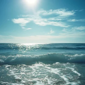 Peaceful Blue Sea with Gentle Waves