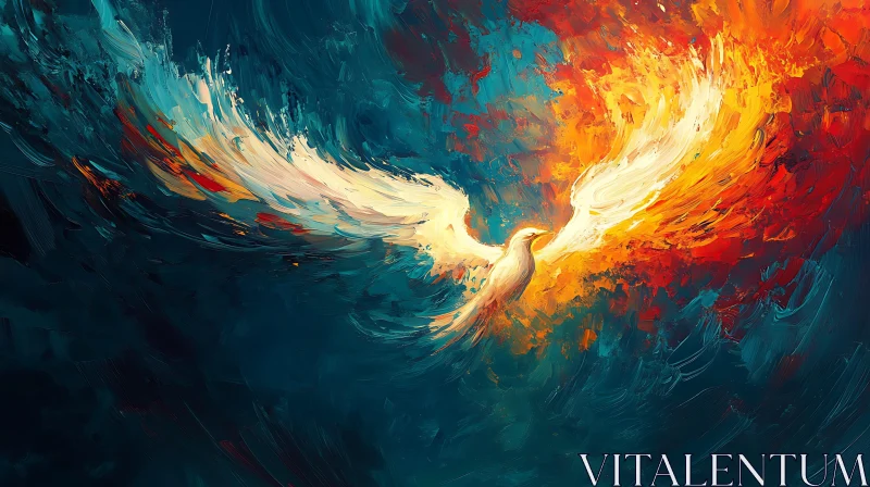 Soaring Spirit: An Abstract Bird Art AI Image