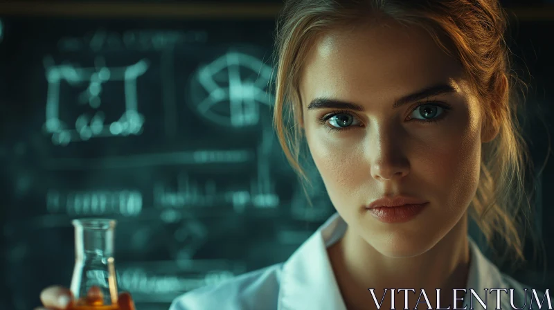 Intense Scientist with Flask AI Image