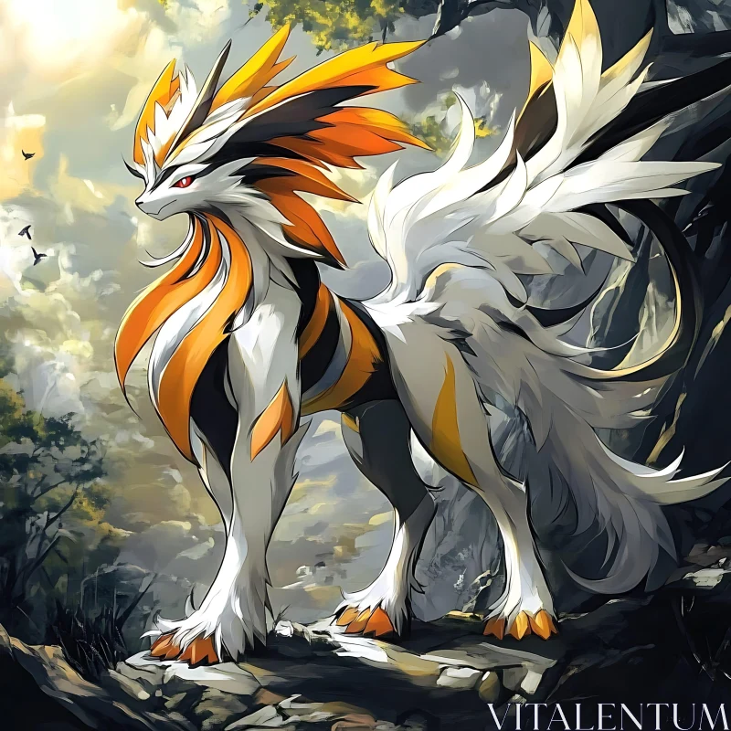 AI ART Elegant Fantasy Creature Ready for Action