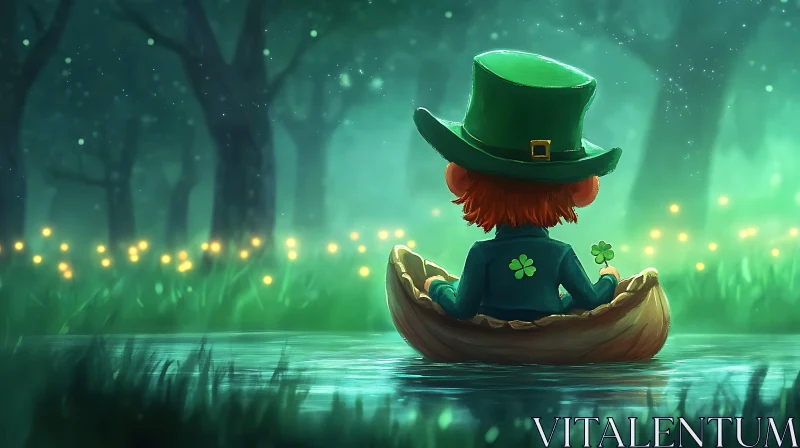 AI ART Enchanted Forest Leprechaun Illustration