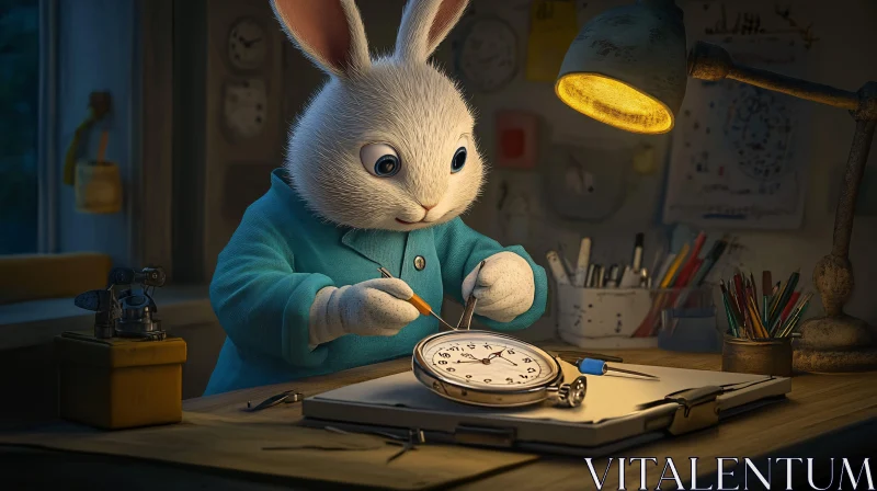 Rabbit Clock Repair AI Image